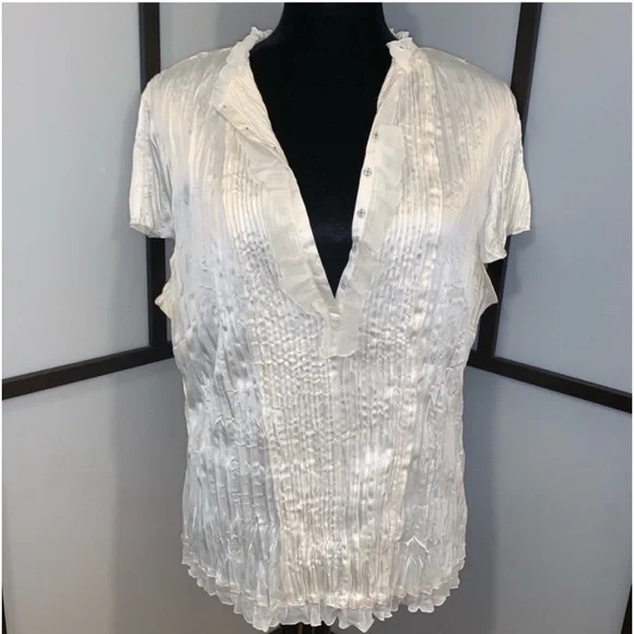 Crinkled Blouse w Satin Faux Finish - Picture 5 of 8